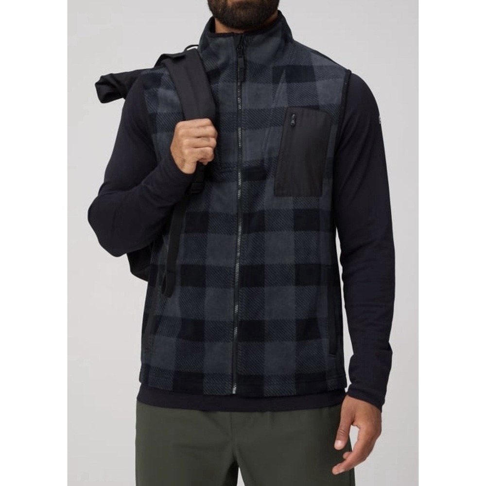 Fabletics Men's Puffer Vest‎ Blue Gray Size 2XL NWT Lightweight Zip Winter